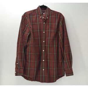Austin Clothing Co. Burgundy Plaid Long Sleeve Collared Button-down Medium Shirt
